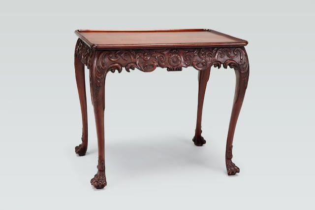 A Documented Carved Mahogany Irish Tea Table by C Sergeant