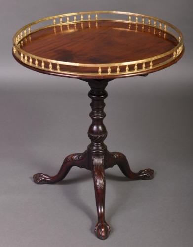 A Fine English Brass Galleried Tilt Top Table by C Sergeant