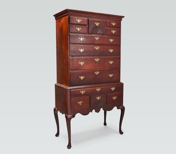 An 18th C.  Connecticut Cherry Highboy by A Sergeant