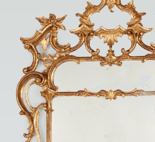 A Glitwood Carved Rococo Mirror by 