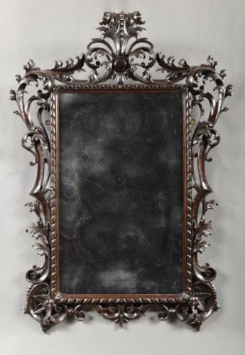 A Carved Mahogany Irish Rococo Mirror by B Sergeant