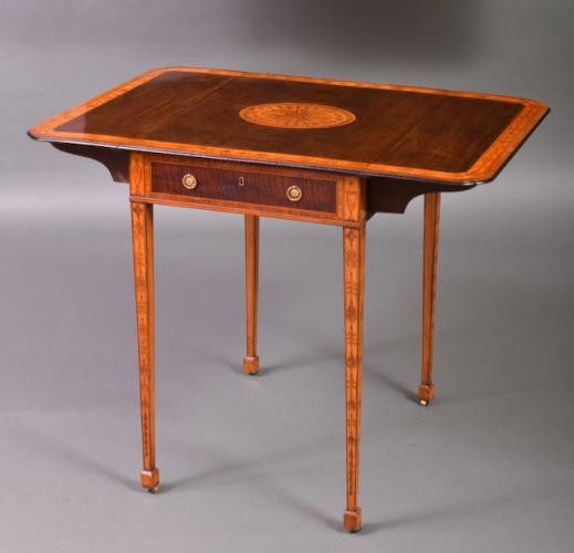A Very Fine Inlaid Harewood Pembroke Table by A Sergeant
