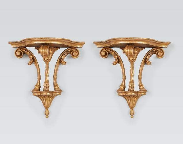 Pair of 18th Century Giltwood Brackets by A Sergeant