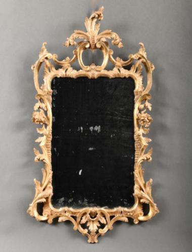 A Chippendale Giltwood Rococo Mirror by C Sergeant