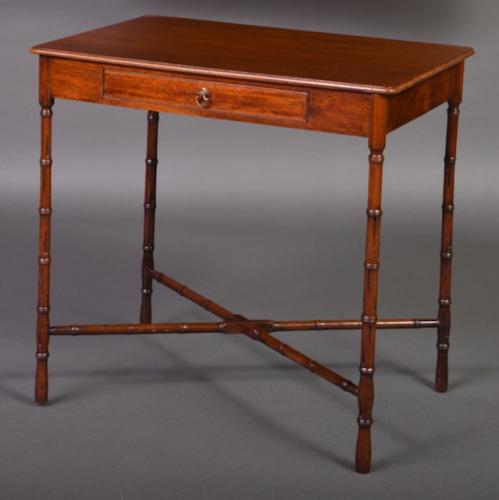 A Faux Bamboo English Regency Table by C Sergeant