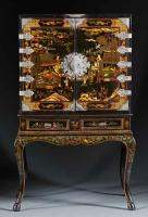 A Fine Lacquered Cabinet on Stand, circa 1730 by A Sergeant