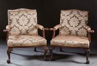 A Pair of Chippendale Gainsborough Chairs by A Sergeant