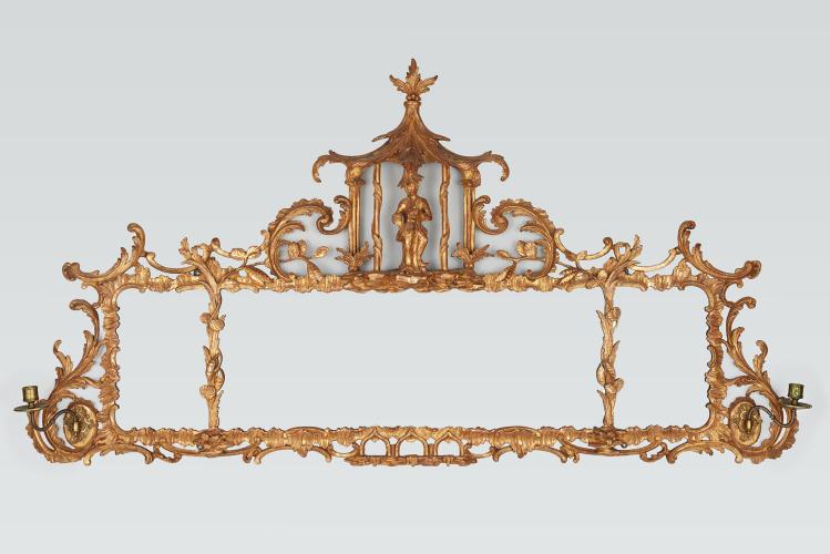 A Chinese Chippendale Overmantle Mirror by A Sergeant