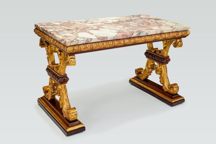 An English Parcel Gilt Rosewood Center Table by A Sergeant