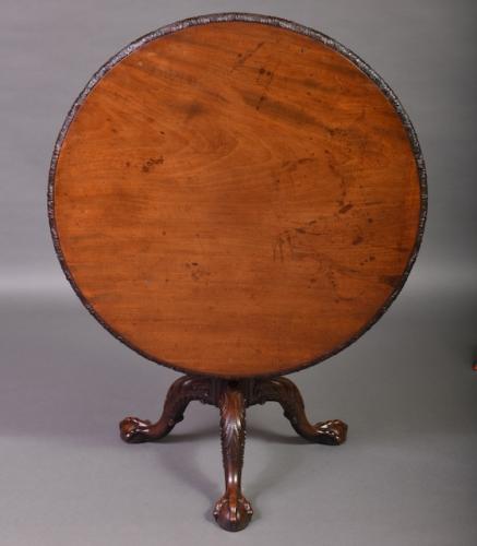 A Carved Edge George III Tilt Top Table by A Sergeant