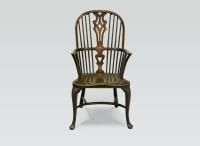 Green Painted 19th Century Windsor Armchair by A Sergeant